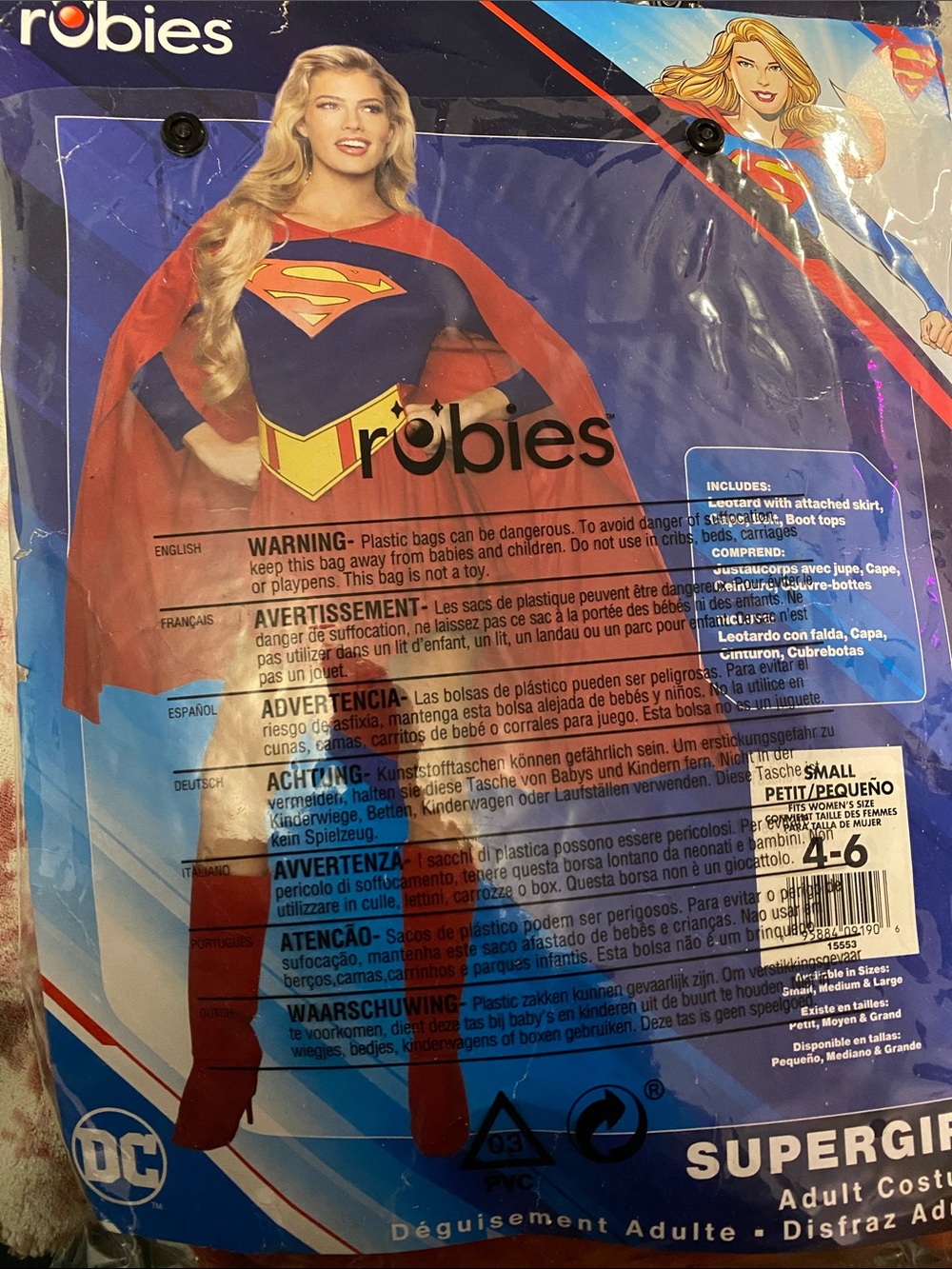 Supergirl Adult Costume - Red & Blue Cape Dress